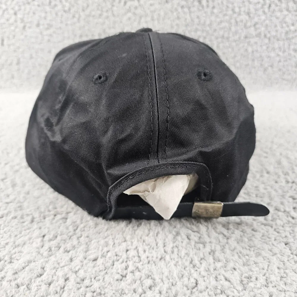 Vintage Hard Rock Cafe Hat Black Strapback Washington DC 90s Embroidered Logo